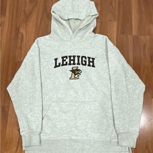 League Lehigh Mountain Hawks Gray Sweatshirt Hoodie Medium